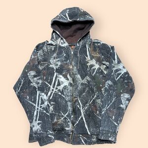 Vintage 1990s Camo Zip Up Hoodie Medium Canyon Guide Vtg 90s Hunting
